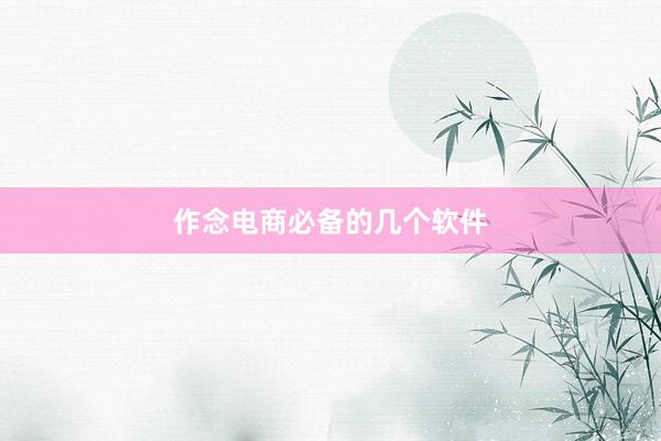 作念电商必备的几个软件