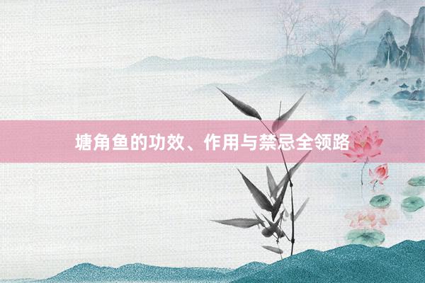 塘角鱼的功效、作用与禁忌全领路